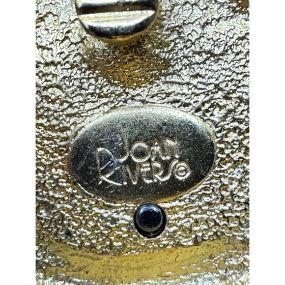 Joan Rivers Crown Coin Clip-On Earrings Gold-Tone Vintage Jewelry - Picture 5 of 5